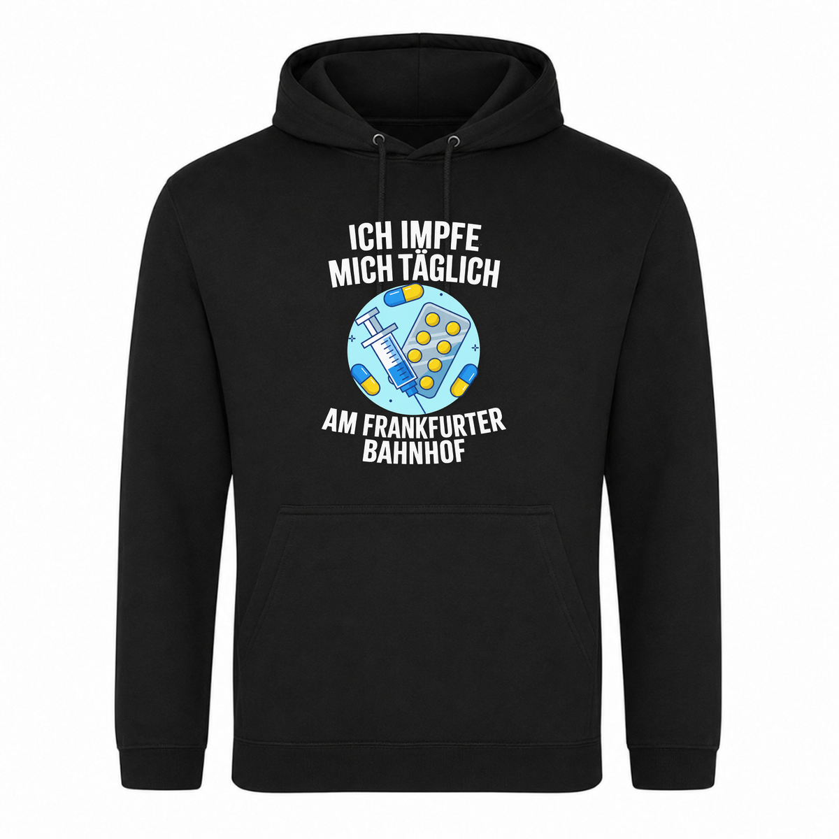 Unisex Hoodie Impfen - Schwarz