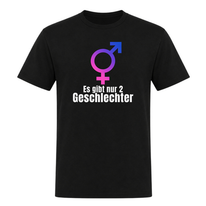 Unisex T-Shirt Es gibt nur 2 Geschlechter - Deep Black