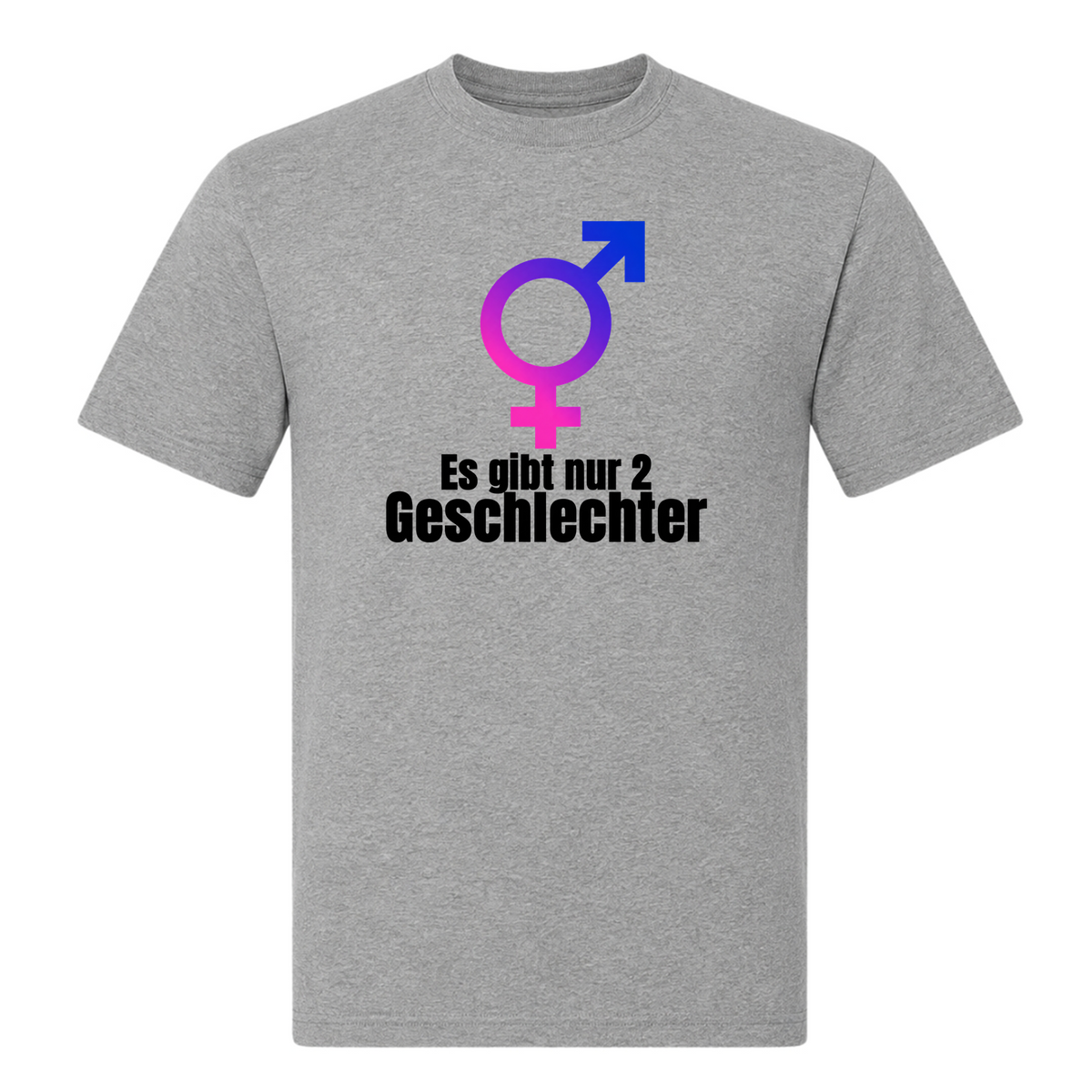 Unisex T-Shirt Es gibt nur 2 Geschlechter - Grey Melange