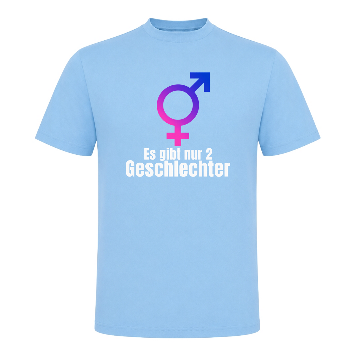 Unisex T-Shirt Es gibt nur 2 Geschlechter - Sky Blue