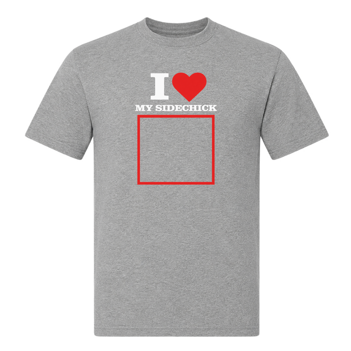 I ♥️ My Sidechick "Personalisierbar" Unisex T-Shirt - Grey Melange