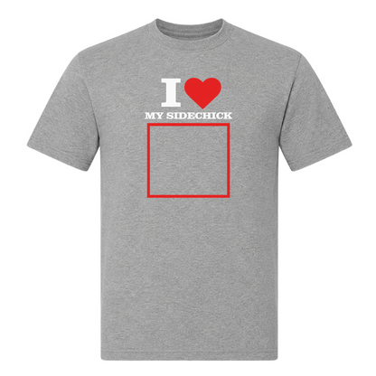 I ♥️ My Sidechick "Personalisierbar" Unisex T-Shirt - Grey Melange