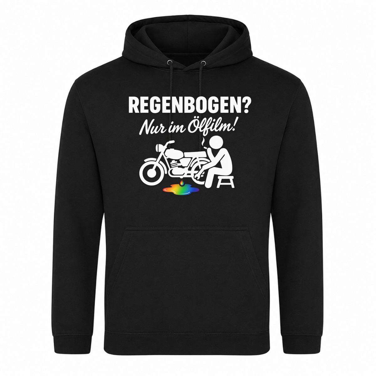 Unisex Hoodie REGENBOGEN? Nur im ölfilm - Schwarz