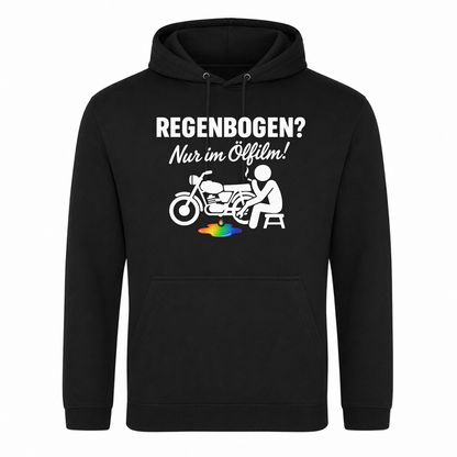 Unisex Hoodie REGENBOGEN? Nur im ölfilm - Schwarz