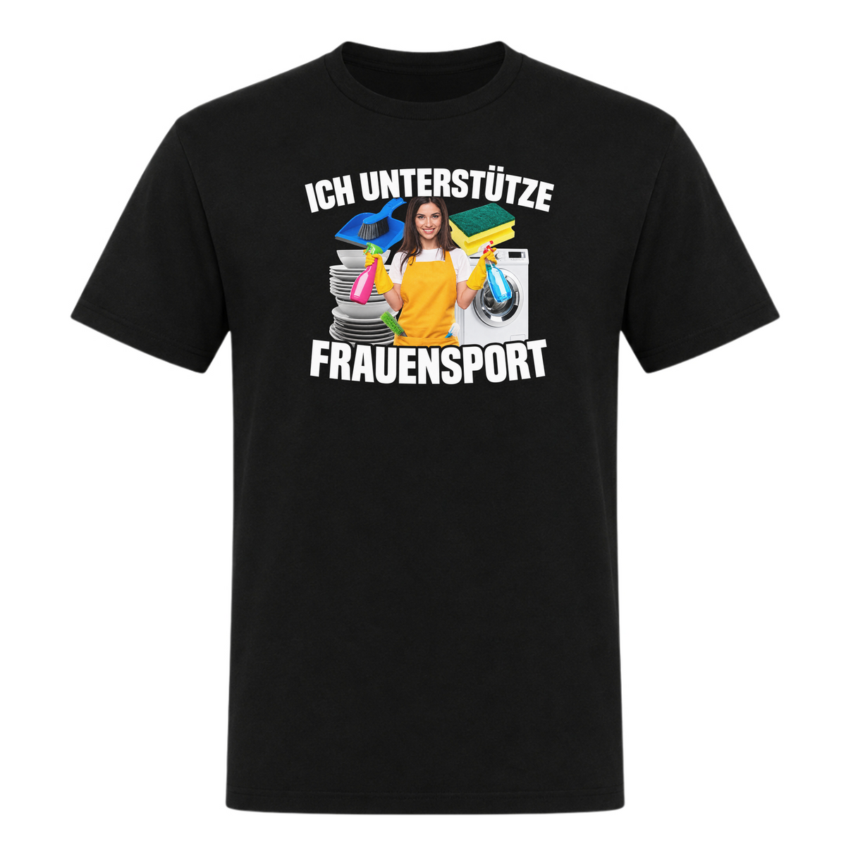 Unisex T-Shirt Ich unterstütze Frauensport - Deep Black