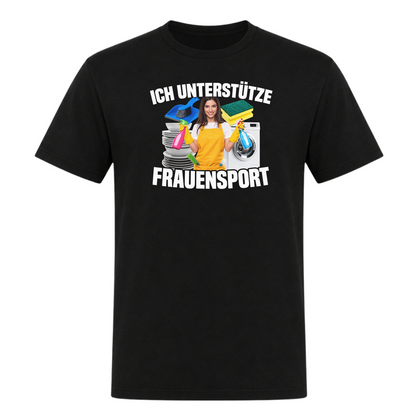 Unisex T-Shirt Ich unterstütze Frauensport - Deep Black