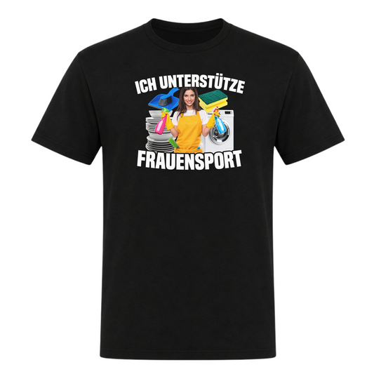 Unisex T-Shirt Ich unterstütze Frauensport - Deep Black