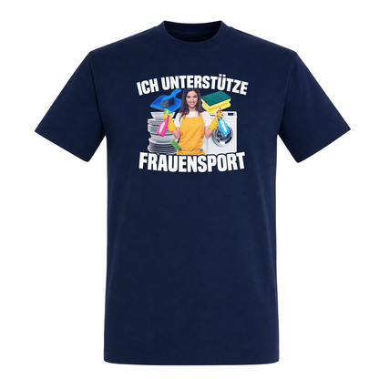Unisex T-Shirt Ich unterstütze Frauensport - French Navy