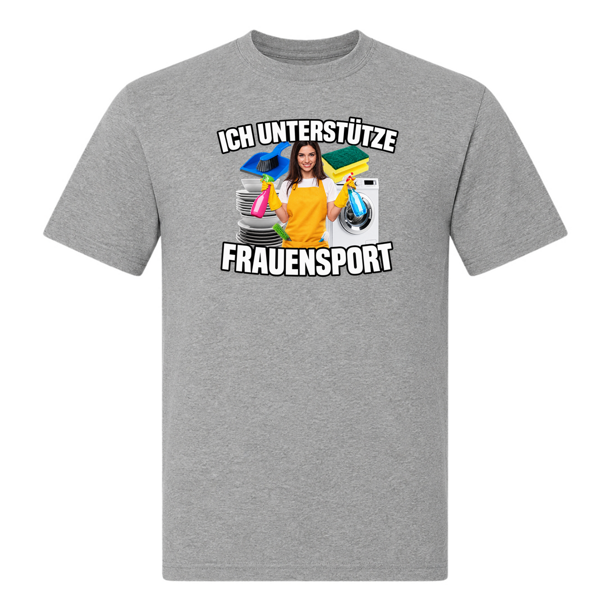 Unisex T-Shirt Ich unterstütze Frauensport - Grey Melange