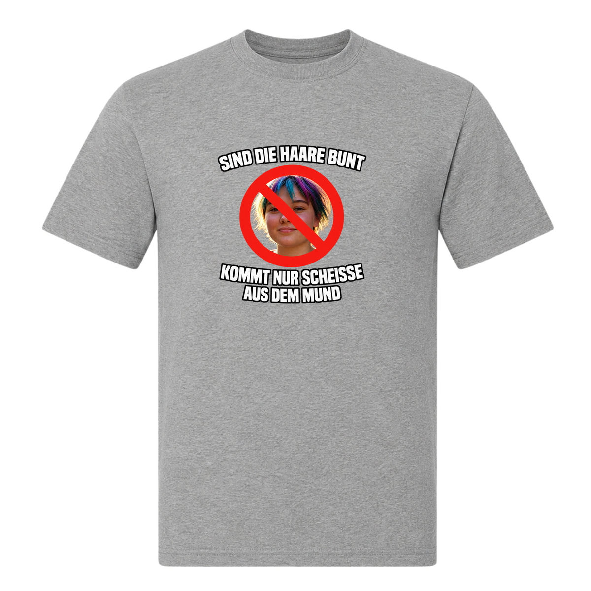 Unisex T-Shirt Sind die Haare Bunt... - Grey Melange