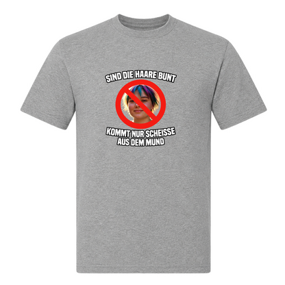 Unisex T-Shirt Sind die Haare Bunt... - Grey Melange