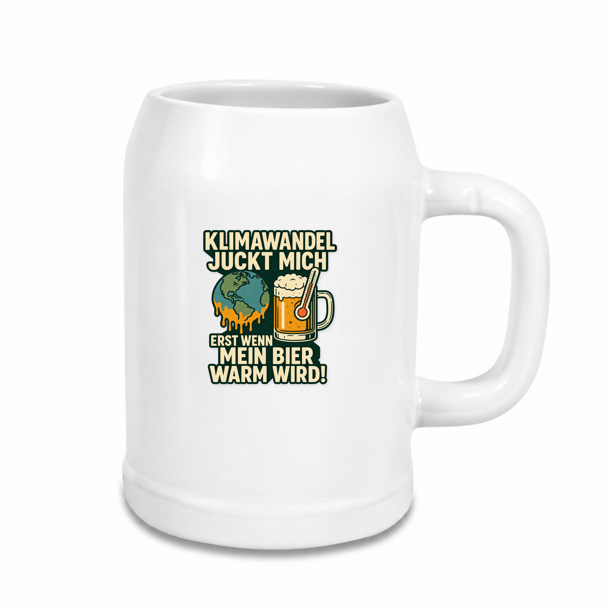 Klimawandel - Bierkrug - weiß