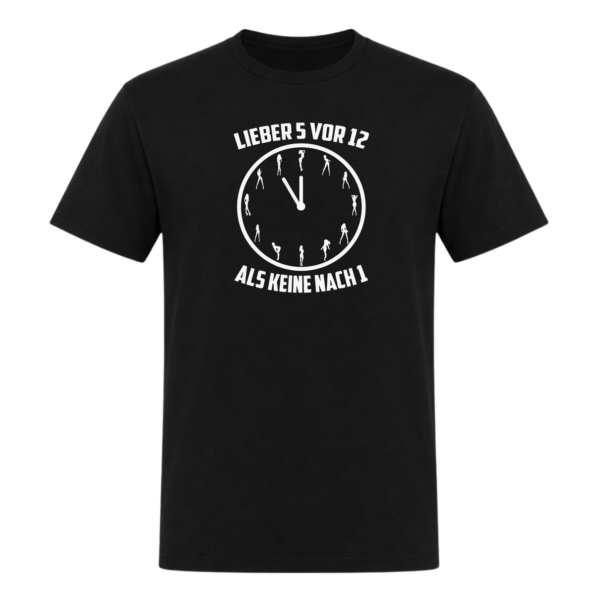 Unisex T-Shirt Lieber 5 vor 12 - Deep Black