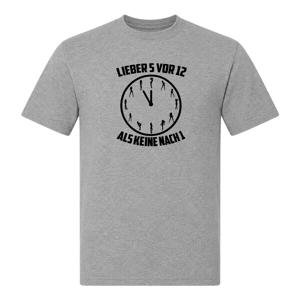Unisex T-Shirt Lieber 5 vor 12 - Grey Melange