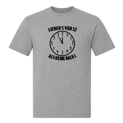 Unisex T-Shirt Lieber 5 vor 12 - Grey Melange