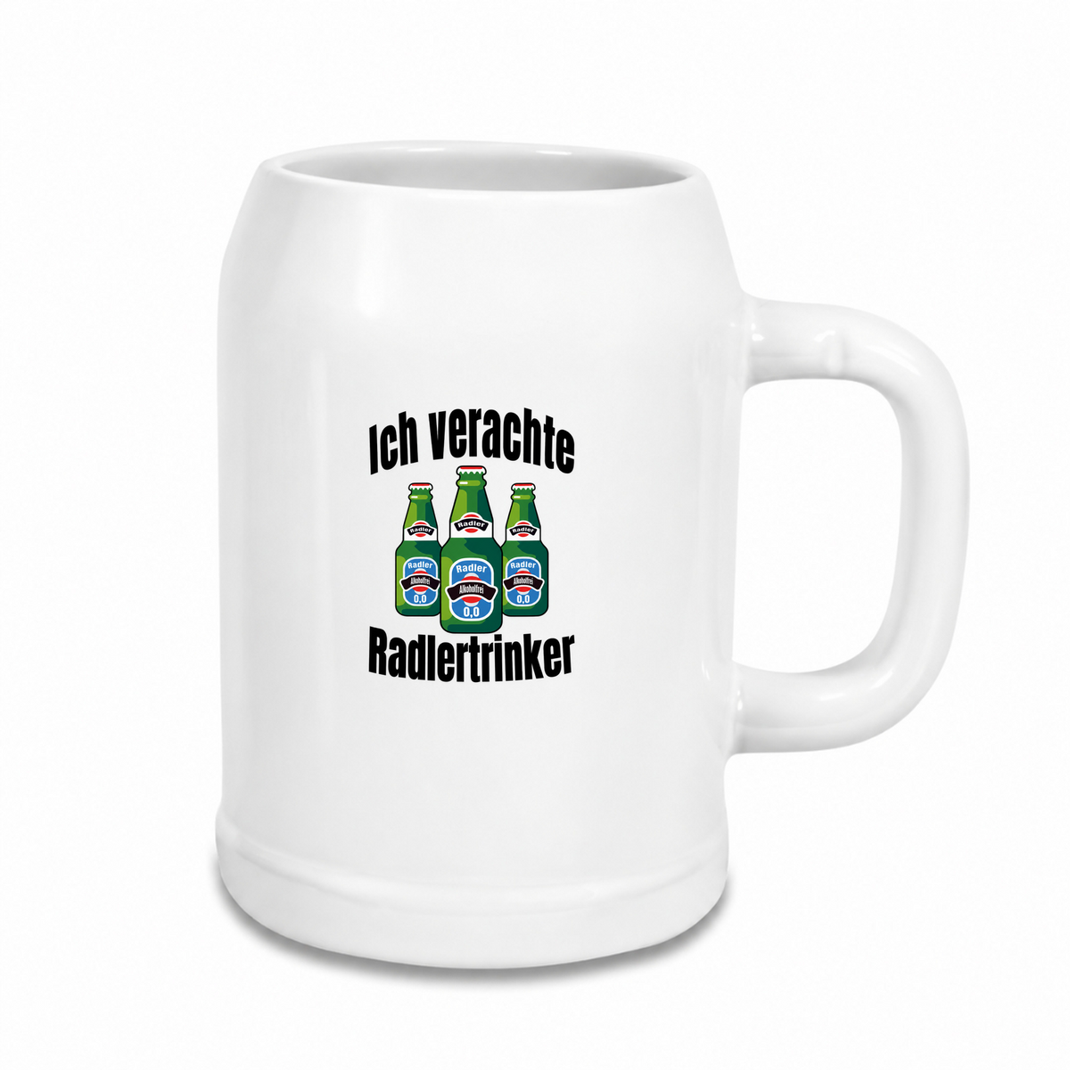 Ich-verachte-Radlertrinker - Bierkrug - weiß
