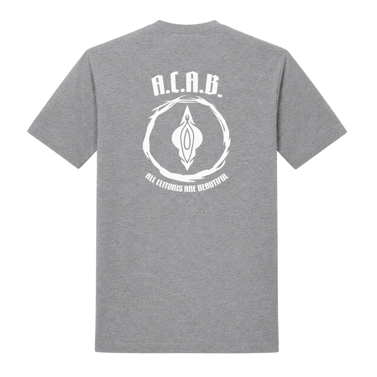 Unisex T-Shirt All Clitoris are Beautiful - Grey Melange - Rueckseite