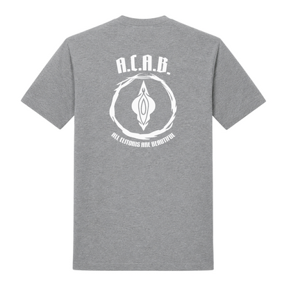 Unisex T-Shirt All Clitoris are Beautiful - Grey Melange - Rueckseite