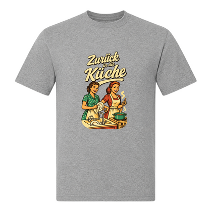 Unisex T-Shirt Zurück in die Küche - Grey Melange